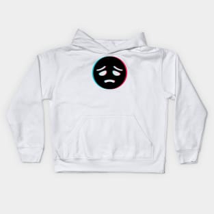 TikTok sad depressed emoji smiley Black Kids Hoodie